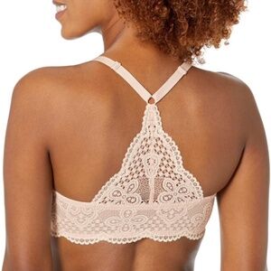 MAIDENFORM 7112 One Fab Fit Extra Coverage Lace T-Back Bra Sandshell Pearl 34B